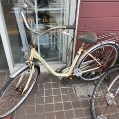 自転車　No.1419　ホワイト　26インチ　カゴなし　【リサイ...