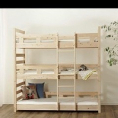 子供用　3段ベッド　木製　コンパクト設計　家具の里　新品価格18万円