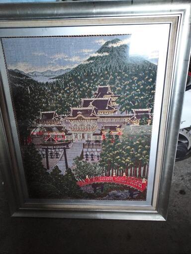 最終値下げ‼️日光東照宮  全面刺繍絵画額付き‼️107cm×89cm特大‼️