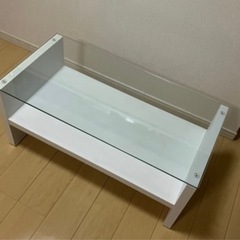 テーブル白ガラス