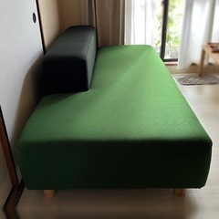 廃盤　新品未使用 【カバーのみ】 無印良品 ソファベンチ 本体用　グリーン ソファベンチ・オットマン本体 | 無印良品