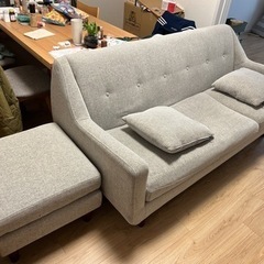 取引先決定】グレー 3人掛けソファ