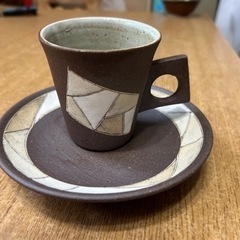 笠間焼　コーヒカップ＆ソーサー　3客セット