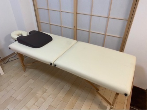 軽量 折りたたみ マッサージベッド (木製)(有孔) チョコレート 長さ185