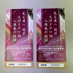 武生中央公園『光る君へ』入場券2枚セット