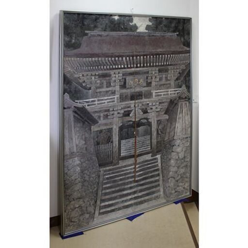 岐阜店限定絵画 山門 松浦 青濤 170cm×220cm フレーム付 展示品現状販売（一部破損）