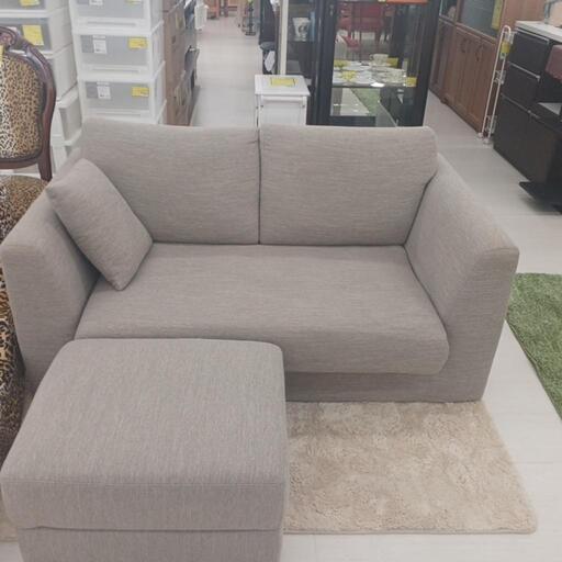 ★ジモティ割あり★３P布ｿﾌｧ GY  現状販売 高さ(H)72× 幅(W)142× 奥行(D)142cm【joh1377】