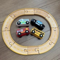 Jadore　木製　車　レール　おもちゃ