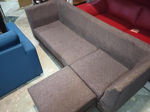 【SALE】オットマン付き　3人掛けソファー　中古　リサイクルショップ宮崎屋住吉店24.6.4ｋ