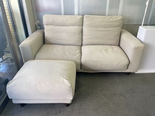 【ジモティ限定割引】無印良品 ソファ フェザー・ポケットコイル ハイバックタイプ 2.5シーター