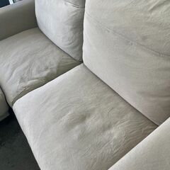 【ジモティ限定割引】無印良品 ソファ フェザー・ポケットコイル ハイバックタイプ 2.5シーター