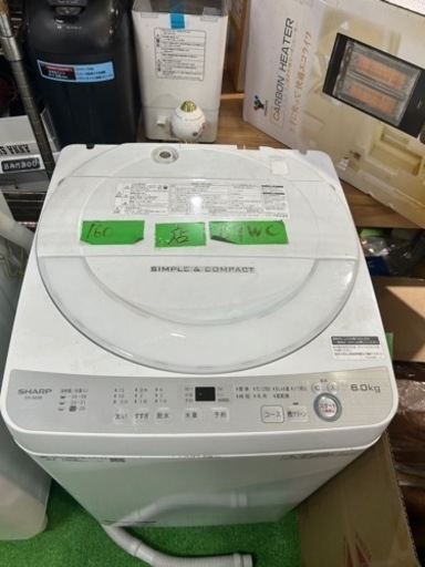 早い者勝ち大セール‼️‼️＋ご来店時、ガン×2お値引き‼️SHARP(シャープ) 2018年製 6.0kg 洗濯機