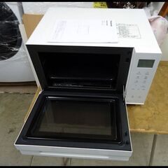 札幌★パナソニック◆フラット庫内オーブンレンジ/縦開き◆1000W◆角皿式スチーム◆NE-FS3A-W◆2023年