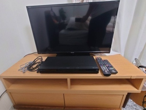 SHARPテレビ＋Blu-rayレコーダー＋テレビ台3点セット