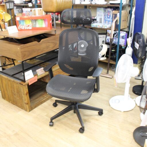 【川崎市宮前区リサイクルオフ】ニトリ　オフィスチェア　ヘッドレスト　黒　定価24990円