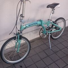 ★★★激安 ビンテージ【ビアンキ MILANO-CD 7005アルミフレーム・２０インチ折り畳み自転車・シマノ内装３段変速】★★★