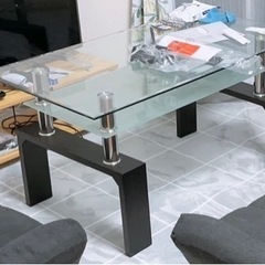 【商談中】テーブル 透明天板