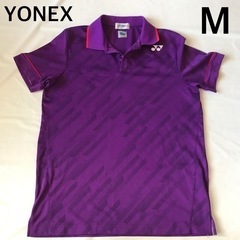 YONEX ヨネックス　ポロシャツ　半袖　紫　M 刺繍ロゴ　総柄...