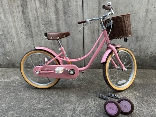 【値下げ】子供自転車18インチ　ピンク　補助輪セット