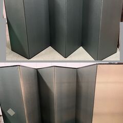 6連 金屏風 2枚・長持（収納箱）セット 衝立 折りたたみ式 幅62cm×高さ172cm×厚み2cm 