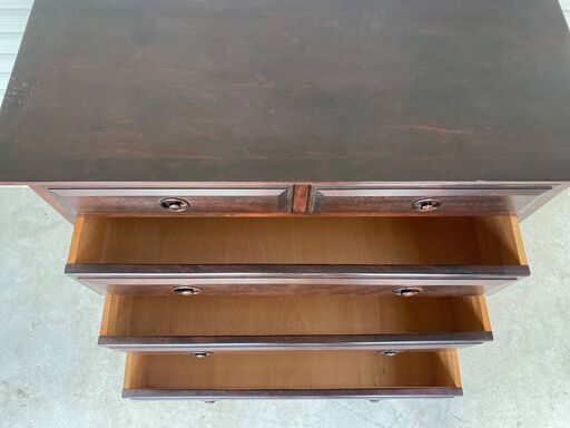 糸島市内 送料無料】 九州民芸家具 樺 カバ材 無垢 4段 5杯 整理箪笥