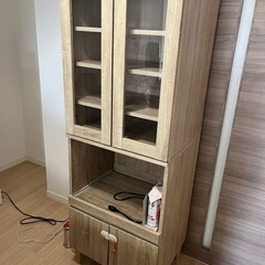 【値引き交渉おけ！2/24産廃予定】美品　木製食器棚 値引き交渉おけ！2/24産廃予定】美品 木製食器棚