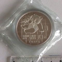 中国 初年号1オンスパンダ銀行 純銀製 本物保証