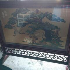 中国工芸品 天然石絵画 両面天然石絵画