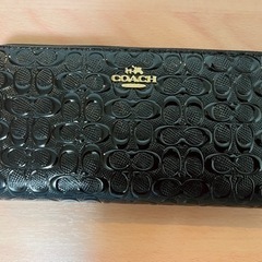 COACH 長財布 エンボス加工 エナメル ブラック 正規品 