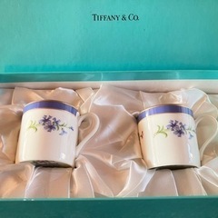 《未使用》　TIFFANYフローラル　ペア　カップ&ソーサー