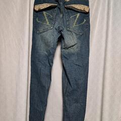 SEKU 是空 刺繍 ジーンズ 34 ジーパン パンツ 和 龍 竜 富士 デニム ダメージ加工 デニムパンツ