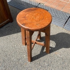 丸椅子　チェア　フラワースタンド　スツール　木製　中古品