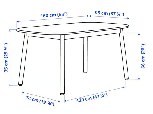 定価59,990円 IKEA ダイニングテーブル VEDBO ヴェードボー ホワイト