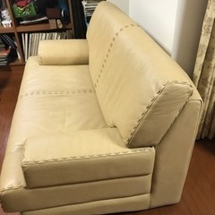 レザー2人掛けソファ＋オットマン