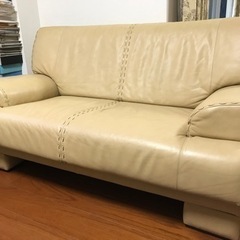 レザー2人掛けソファ＋オットマン
