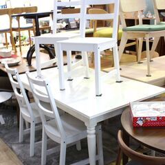 【川崎市宮前区リサイクルオフ】IKEA　伸縮ダイニングセット　椅...
