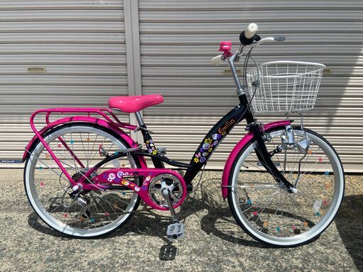 【新品★未使用】子供自転車　6段変速　22インチ　ブラックピンク