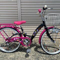 【新品★未使用】子供自転車　6段変速　22インチ　ブラックピンク