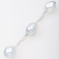 K18WG バロック真珠・ダイヤモンド ブローチ (ペンダント兼用) 品番b24-385 K18WG バロック真珠・ダイヤモンド ブローチ (ペンダント兼用) 品番b24-385