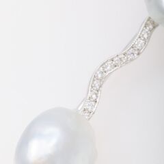 K18WG バロック真珠・ダイヤモンド ブローチ (ペンダント兼用) 品番b24-385 K18WG バロック真珠・ダイヤモンド ブローチ (ペンダント兼用) 品番b24-385
