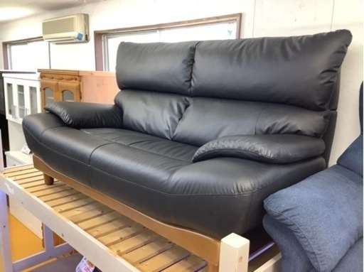 【リサイクルサービス八光】幅170cm　レイコージャパン（大川家具）　合皮2人掛けソファ　 sin-0103s_1.jpg