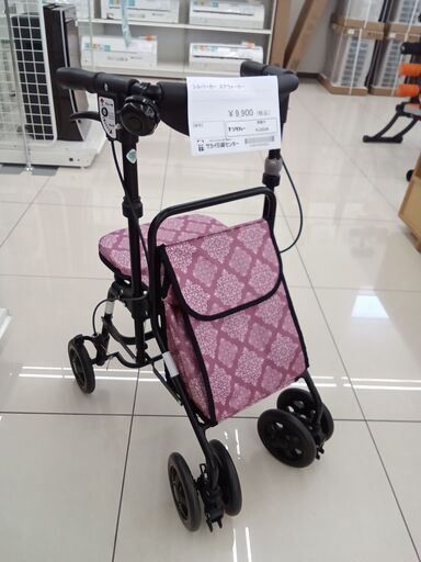★ジモティ割あり★ 島製作所 シルバーカー　エアウォーカー ピンク H80-89×D58.5×W45.5 クリーニング済み HJ3334