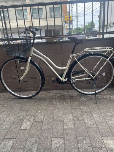 リサイクルショップどりーむ荒田店 No1273 自転車　２７インチ　オフホワイト　ギア切り替え付き♪　LEDライト付き♪