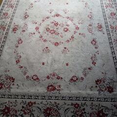 ベルギー製じゅうたん　サイズ約２m×２.５３m　中古シミ色褪せあり