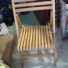 折りたたみ椅子、木製、ベランダに、剥く材