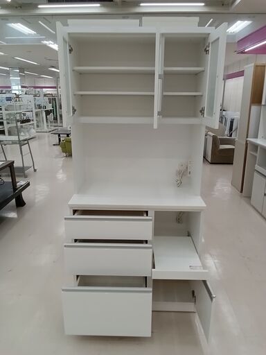 収納家具 ☆ジモティ割あり☆ NITORI レンジボード ホワイト W89.5×D50 