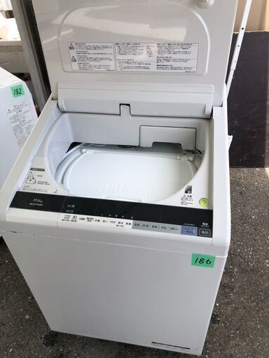 NO186 福岡市内配送設置無料✨(日立)洗濯乾燥機11㎏/6㎏ビートウォッシュ BW-DX110AE4 - 洗濯機