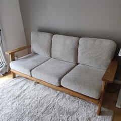 Mondo　モンド　三人掛けソファ　タモ無垢材　オイル塗装　ナチュラル　3Pソファ