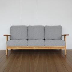 Mondo　モンド　三人掛けソファ　タモ無垢材　オイル塗装　ナチュラル　3Pソファ