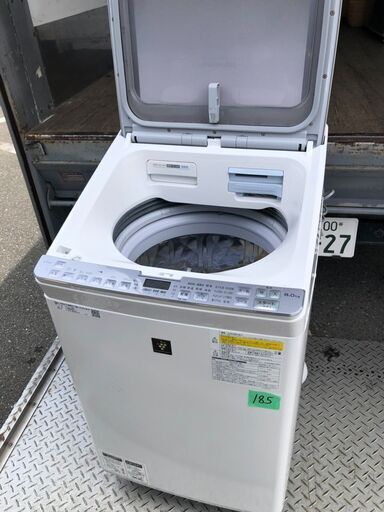 NO185 福岡市内配送設置無料✨シャープ SHARP 縦型洗濯乾燥機 洗濯8.0kg 乾燥4.5kg シルバー系 ES-PX8C-S